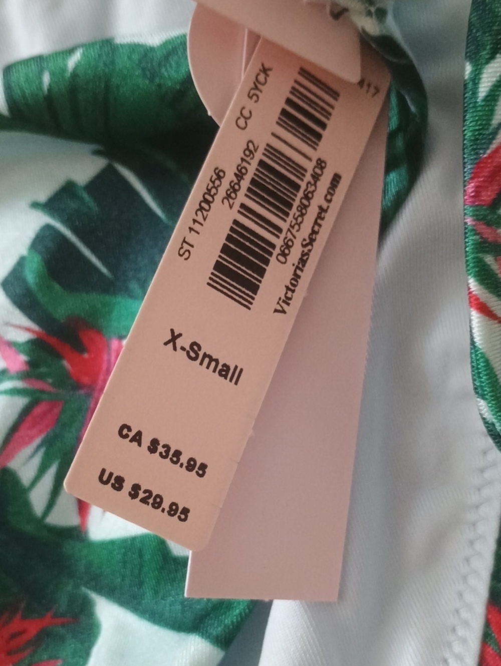 Victoria's Secret Swim Bottoms Blue Palm Print XS NWT - Picture 7 of 8